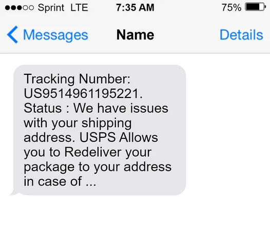 US9514961195221. Status : We have issues with your shipping address. 
