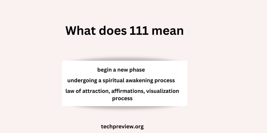 What does 111 mean